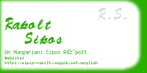 rapolt sipos business card